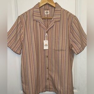 Marine Layer "Caleb" Resort Shirt in Warm Multi-Stripe - NWT